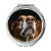 YENDOSTEEN Mirror Compact Mirror Dog Brown Snout Fur Hybrid Animal Head Portrait pocket mirror portable mirror