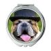 Mirror Travel Mirror Bulldog Hat Face View Portrait Head pocket mirror portable mirror