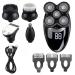 Electric Razor for Men 5 in 1 Rechargeable Electric Shaver Five Floating Heads Razors Hair Clipper Nose Ear Hair Trimmer Men Facial Cleaning Brush Black