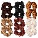 12 pieces satin hair gum girl silk tie satin scrunchy soft silk elastic hair band hair tie made of satin ziepen and tangle not suitable for several scenarios