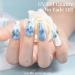 GLAMERMAID Coffin Press on Nails: Blue Gold Marble Design, 24 Pcs, Long Ballerina Luxury False Nails 2022 - Buy Online on GoSupps.com
