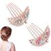 KuuGuu 2 PCS Peacock Hair Combs Pearl Rhinestone Hairpin Crystal Bridal Wedding Hair Side Combs Hair Accessories for Women Silver + Mixed color