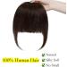 Silk-co One Piece Hair Bangs Fringe Hair Extensions Clip in Human Hair Extension #02 Dark Brown Straight Flat with Temple - Buy Online on GoSupps.com