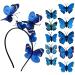 (11pcs) 10 butterfly hair clip and 1 butterfly hair -ready headband party hair -hitting headdress hair band headgear accessories for wedding party costume women girls blue