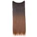 Natural wig piece one piece long straight hair high temperature silk fish line hair extension piece chenghuax (Color : 6T30 Size : 14)