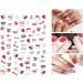 Valentines Day Nail Art Stickers Decals 8 Sheets JMEOWIO Self Adhesive Red Heart Love Kiss Lip Rose Flower Pattern DIY Design Nail Decoration for Women Girls - Buy Online on GoSupps.com