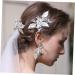 DOITOOL Straight Teeth Comb Simple Side Comb Bridal Veil Comb for Bridal Leaf Comb Metal Comb Silver Barrettes Wedding Veils Rhinestone Headpiece The Flowers Bride - Buy Online on GoSupps.com