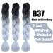 Jumbo Braids Colorful Kanekalon Hair Extensions for DIY Crochet Box Braids - Ombre 2 Tone Black-Silver Gray | 3 Pieces 100g Each 61cm - Buy Online on GoSupps.com