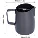 Milk Foam Jar 400ml - Black Stainless Steel Coffee Accessory | Sloping Mouth Milk Jug for Perfect Foam - Buy Online on GoSupps.com