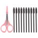 1 Set 11pcs Curved Craft Scissors Beauty Tools Face Grooming Clippers Eyelash Grooming Kit Facial Tools Stainless Steel Scissors for Make up Pink Outfit Tilting Head