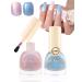 Holographic Aurora Shimmer Nail Gel Glue Polish 2Pcs Long-Lasting Chrome Mermaid Gel Polish Pearl Blue Pink Iridescent Glitter Pearlescent Glossy Colored Trendy Nail Gel Polish Home DIY Gift-235+236 Pearl Blue+ Pink