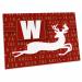 3dRose Letter W Monogram Christmas White Reindeer Deck The... - Desk Pad Place Mats (dpd-262661-1)