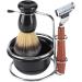 Fiyo Razor Set for Men | 4 in 1 Wet Shaving Set | Stainless Steel Stand Brush Bowl & Soap Holder | Manual Shaving Tools for a Clean Shave - Buy Online on GoSupps.com