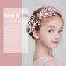 IYOU Flower Girl Headband Pink Floral Headpiece Pearl Leafs Commmunion Hair Vines Bridal Wedding Hair Accessories for Girls - Buy Online on GoSupps.com