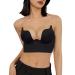 Women's Low Back Padded Bras Underwire Bras U Shape Backless Multiple Convertible Straps Underwire Bras Sports Bras L Black