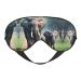 Elephant Family Print Unisex Sleeping Eye Mask Soft Comfortable Light-Blocking Eye Mask Black