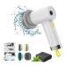 Electric Spin Scrubber 2024 New Sinoshi Spin Power Scrubber Cordless Power Spin Scrubber Rechargeable Handheld Power Scrubber Spin Brush Multifunctional Cleaning Brush Tile Sink Bathroom (White B)