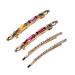 Beaupretty Rhinestone bobby pins colorful crystal hair clips stone hairpin for styling daily life fashion 4pcs