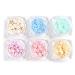 6 Boxes of Light Change 3D Nail Flowers Accessories with Gold and Silver for Mixed DIY Jewelry Art Decorative Supplies
