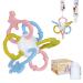 Sensory Teething Toys for Babies 3-6-12 Months - Baby Rattle Soft Teether with Pacifier Clip Infant Toy 6 Textures Suitable for 3-24 Months Newborn Boys & Girls