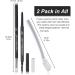 2 Packs Ultra Slim Eyebrow Pencil Micro Brow Definer Pencil with eyebrow razor Waterproof Long-lasting Precise Fine Tip Applicator for Perfect Brows Black - Buy Online on GoSupps.com