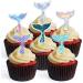 12 Mermaid Tails Wafer Cupcake Toppers (PRECUT Optional) Edible Cupcake Toppers - Stand Up Wafer Cake Decorations (PRECUT) - Buy Online on GoSupps.com