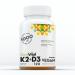 PlantVital High-Potency Vegan Vitamin D3 + K2 - (1000IU /25 mcg + 120 mcg) for Bones Teeth Good Health and Immune System - Patented MK7 Form - K2 D3 vitamin - 4 Months Supply - 120 Capsules. 120 count (Pack of 1)