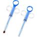 2 pieces pet pounding tablets syringe pet feeding pills pill shooter small tablets pill dispenser syringe feeder for cats dogs and small animals feed (blue)
