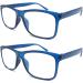 TWINKLE TWINKLE Big Lens Simple Plain Colourful Reading Glasses/Comfort Designed R140 (2 Pairs Matte Blue No Magnification) 2 X Matte Blue +0.00 / Optical