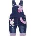 KIDSCOOL SPACE Baby Girl Jean Overalls Toddler Denim Cute 3D Bunny Outfit 6-12 Months Blue-1301