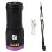 365nm Flashlight Aluminium Alloy USB Type C 60W UV 365nm Light Flashlight Torch for Cat Urine Detection Dry Stains Detection