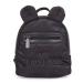 Childhome children's backpack baby school kindergarten crib two compartments lunchbag/bottles suitable removable safety buckle water -repellent my first bag black stepped/black