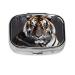 Tiger at Rest Printing 2 Compartment Small Pill Case Cute Small Pill Box Purse Pill Boxs Travel Pill Organizer for Pocket Purse and Travel Gifts