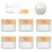 Vueinrg 6 pieces CREMEDOSE for filling ointrar glass Tail 15ml cosmetics glass intention oholesic doses of creams Matt clear glass container with lid wood grain for ointment lotion