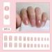 SINLOV Short Square Fake Nails Pink French False Nail Glossy Sequins Full Cover False Nails Press on False Nails for Women and Girls  - Buy Online on GoSupps.com