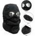 Winter Thermal Trapper Hat with Glasses - Windproof Ski Mask Cap in Black - Buy Online on GoSupps.com