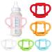 6 Pack Baby Bottle Handles 100% Silicone Baby Bottle Handles Narrow Sippy Bottle Handles-Teach Babies to Hold Their Own Bottle BPA-Free (Muti-Colors) 6 Pack-Muti-Colors