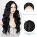 Atayou Long Black Wig for Women | 24-Inch Lace Front Heat-Resistant Wig with Small Pointed Middle Part - Buy Online on GoSupps.com