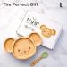 Tiggi Bamboo Baby Suction Plate - Complete Weaning Set | BPA-Free Bamboo Plates | Strong Suction | Easy Feeding and Clean-Up | Mouse Soft Green - Buy Online on GoSupps.com