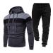 Hanxiulin men's training suit adjust jogging men polyester suit sweatshirt pants men training suit sportswear fitness sport jogging xxl a