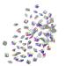 FEIlei 100Pcs Mixed Glass Crystal Hybrid Diamond Rhinestones Nail Art Decorations Drop Rhombus Flatback Stones 3D Gems