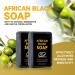  JHzood African Black Soap with Shea Butter Natural Moisturizing Body Soap 100g Cleanses and Nourishes (2) - Buy Online on GoSupps.com