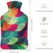 Hot Water Bottle with Lid | Circles Pattern Rubber Hot Water Bag for Pain Relief & Cramps | Foot Warmer & Therapy - Buy Online on GoSupps.com