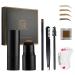 Eyebrow Stamp and Eyebrow Stencil Kit, 1 Step Eye light Brown Shape Tinting Kit, Long-Lasting, Waterproof, 48 Reusable Eyebrow Stencils Stamp with Eye Brow Pen Brush, Trimmer and Spare Eyebrow Powder