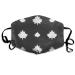 Maple Leaf Icon Gray Washable Reusable Mask Cotton Anti Dust Half Face Mouth Mask For Kids Teens Men Women With Adjustable Ear Loops