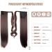 Ponytail 60 cm Long Straight Wrap Extension Synthetic Hair Extensions Curly Clip in Ponytail Hairpiece for Women (Red Dark Brown 2/33#) - Buy Online on GoSupps.com