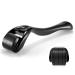 Derma Roller Hair Growth Men Beard Growth Roller 540 0.5mm Titanium Needles Beard Roller Microneedling Roller for Growth Derma Roller for Stimulate Beard and Hair Growth(Black)