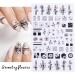Decoration Floral Geometry Leaves Nail Stickers 3D Gothic Hollow Black White Flowers(F-811) - Buy Online on GoSupps.com