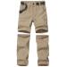 Boys Convertible Hiking Pants Lightweight Quick Dry Zip Off Pants for Kids Youth Outdoor UPF 50+ Casual Cargo Trousers Khaki 12-14 Years