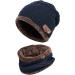 Unisex Winter Beanie Hat Scarf Set | Warm Knit & Fleece Lined | Two-Piece Set | E2 Multicolored | One Size - Buy Online on GoSupps.com